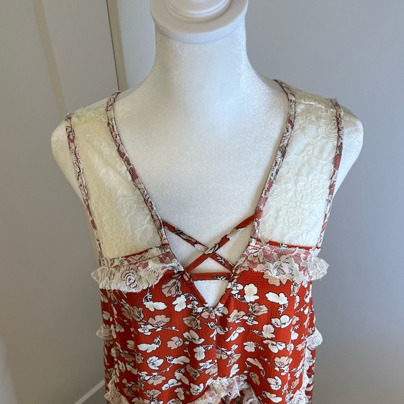 UMGEE Orange/Cream Floral Lace-Trim Sundress - FREE SHIPPING on Bundles $85+ - Picture 3 of 13
